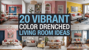 20 Vibrant Color Drenched Living Room Ideas