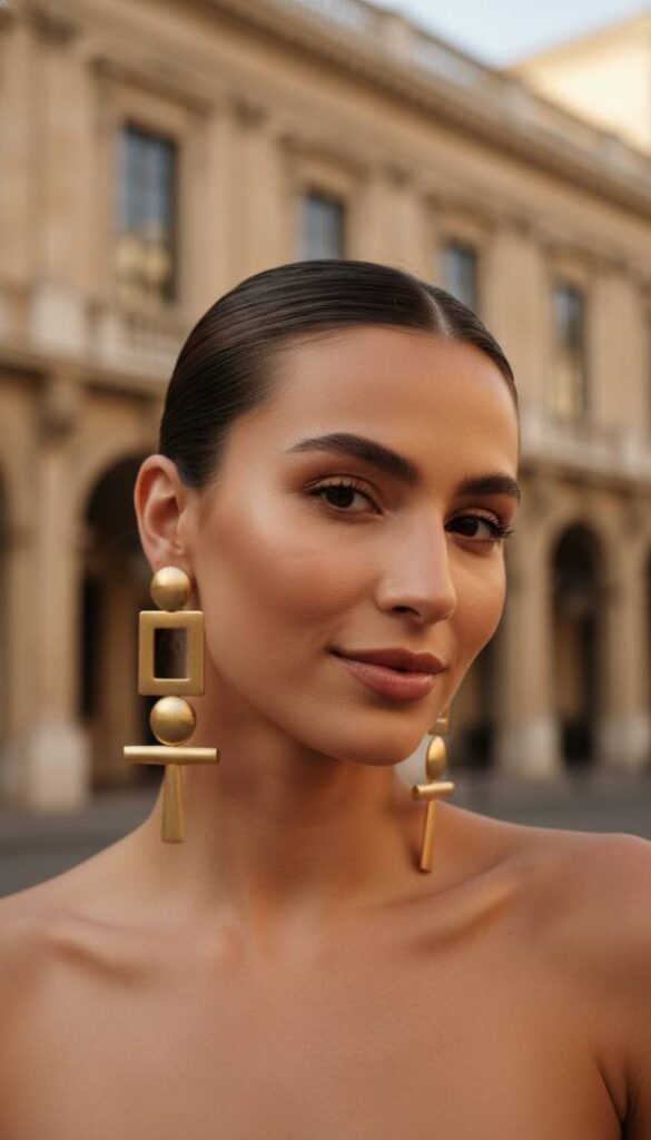 Architectural Gold Earrings