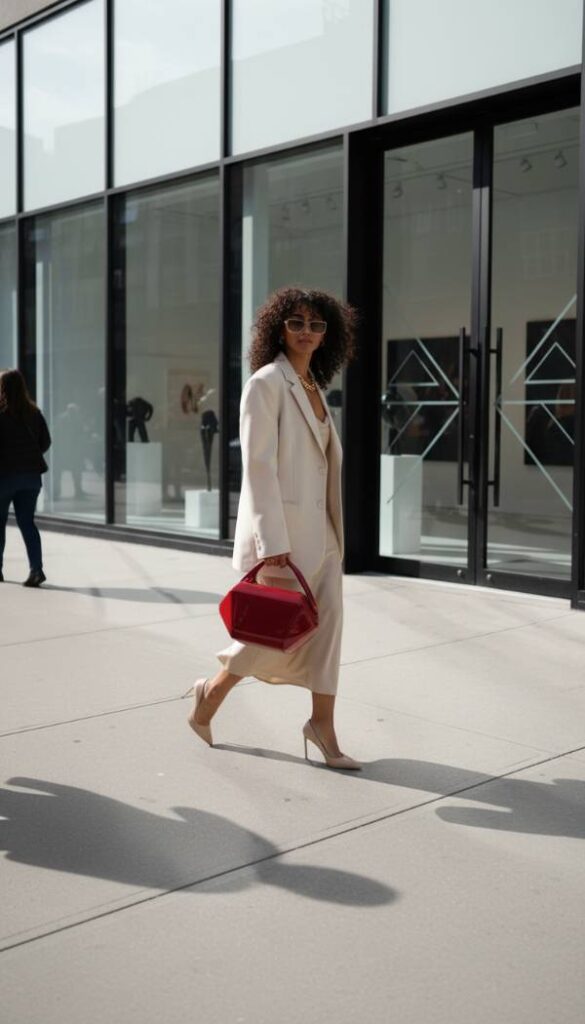 Sculptural Cherry Red Handbag