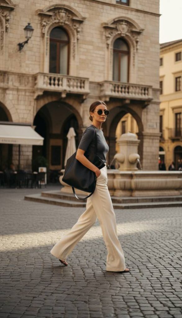 Tailored Wide Leg Trousers