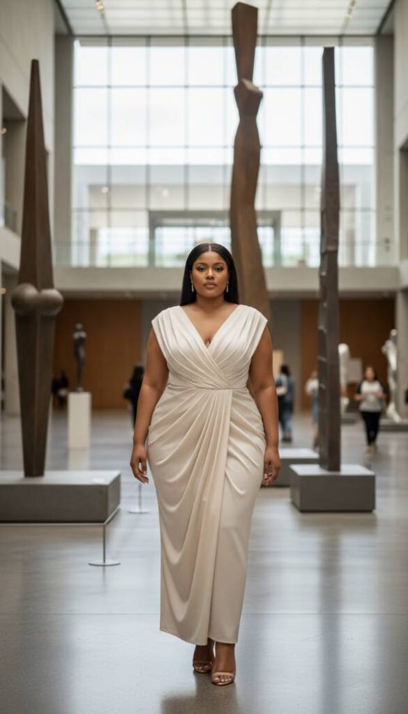 The Architectural Draped Column Dress