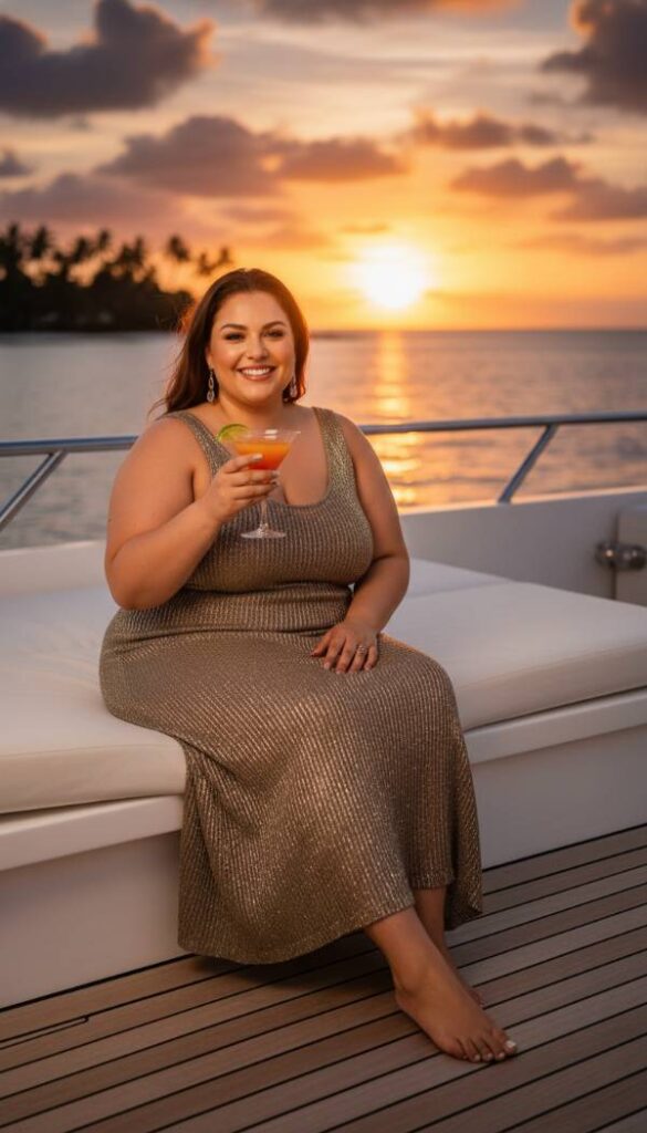 The Shimmering Metallic Knit Maxi Dress