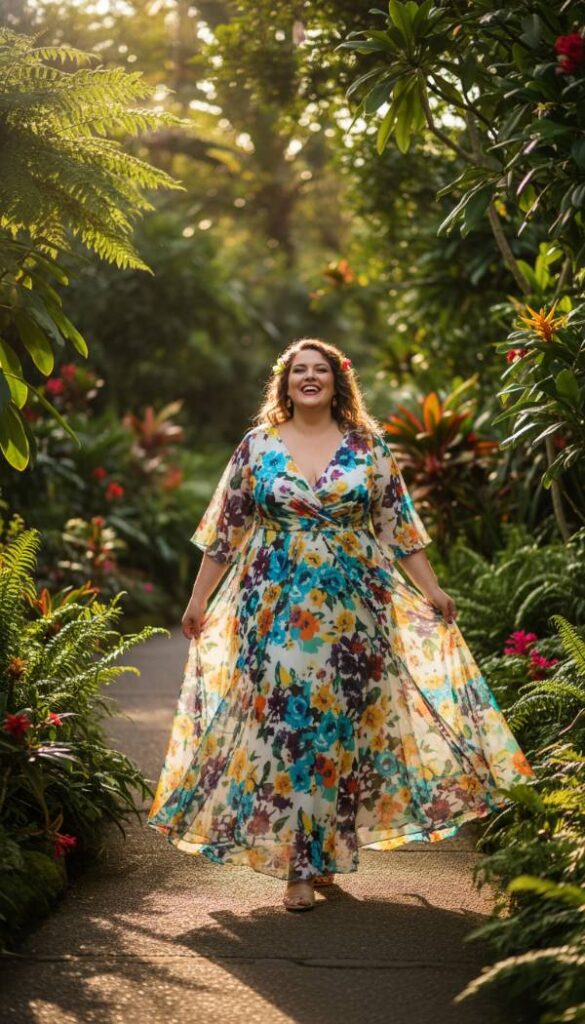 The Abstract Floral Chiffon Overlay Dress