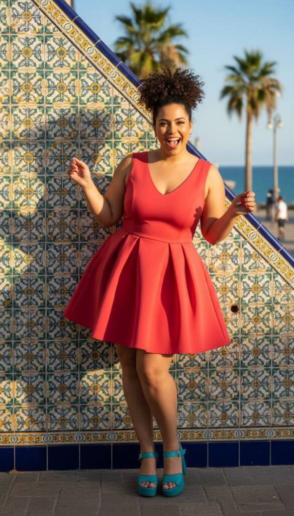 The Scuba Knit Flare Mini Dress