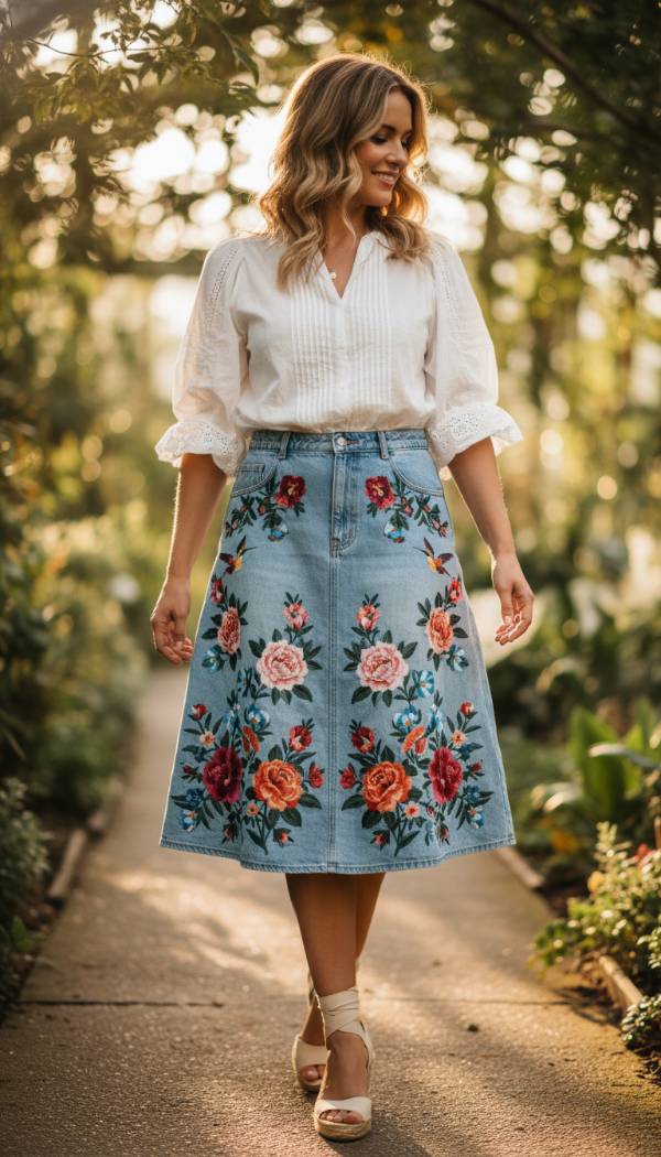 16 Fancy Denim Skirt Outfit Ideas For The Modern Woman