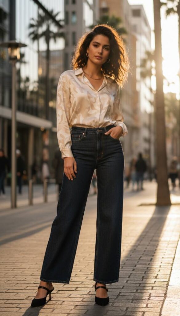 Dark Wash Wide Leg Denim