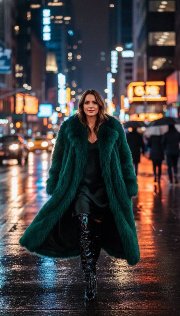 Plush Faux Fur Statement Coat