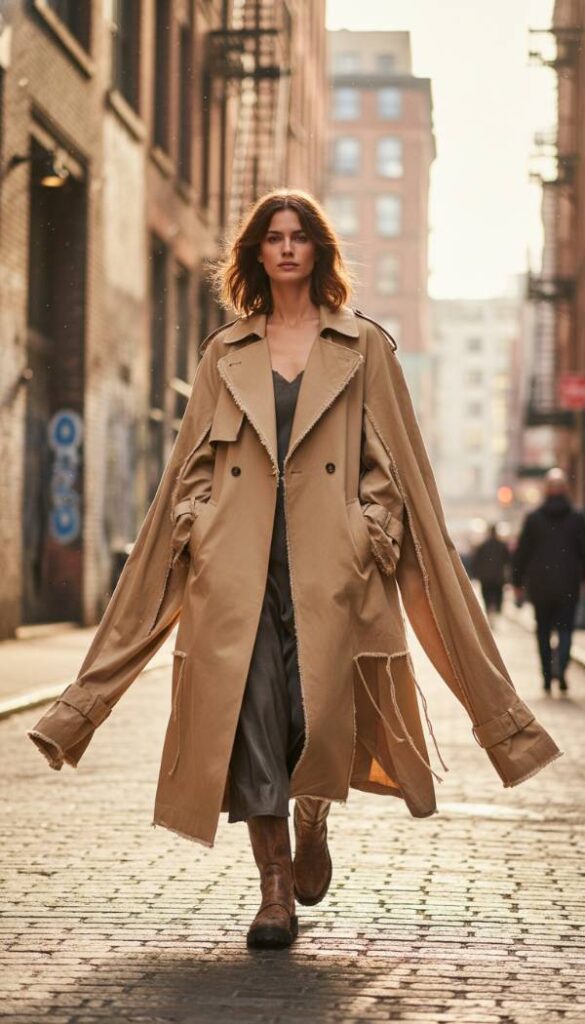 Deconstructed Cotton Trench Coat