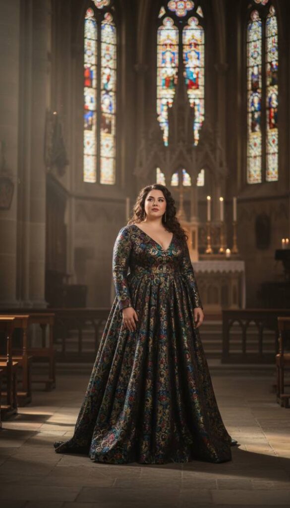 Baroque Brocade Maxi Dress