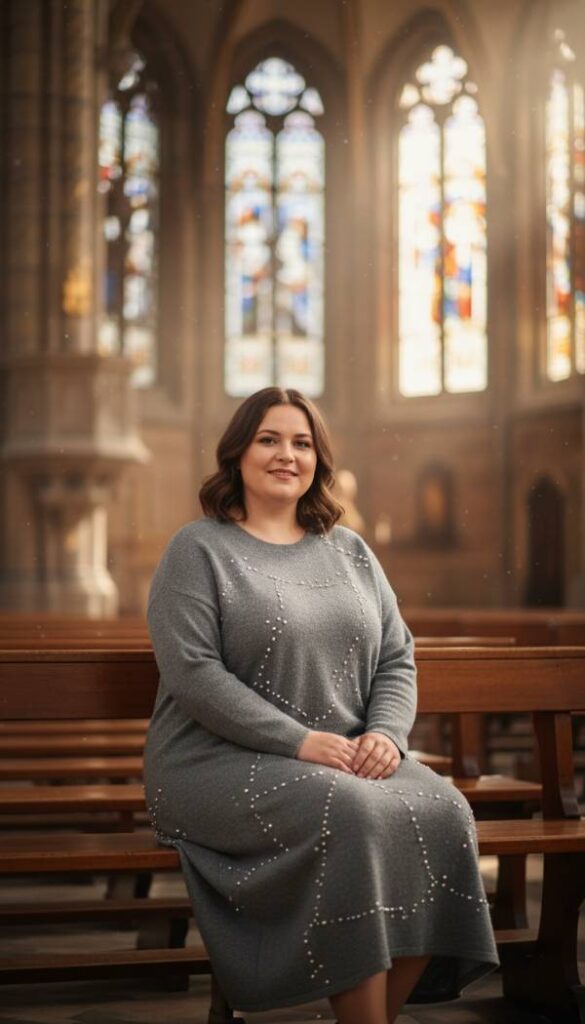 Pearl Embellished Knit Midi Dress