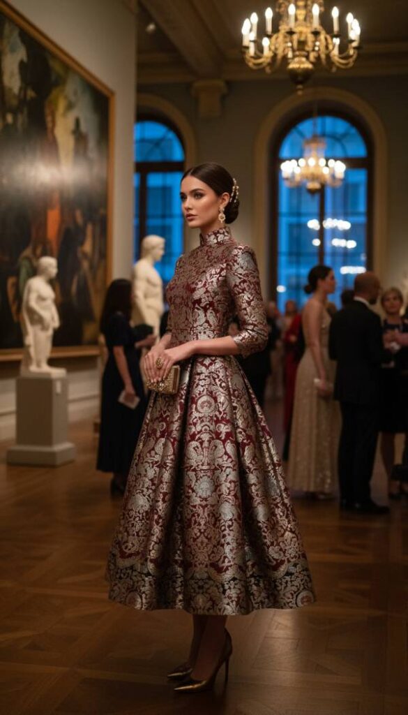 The Brocade Midi Dress