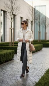 15 Trendy Long And Cropped Puffer Jacket Outfits: A High Fashion Edit