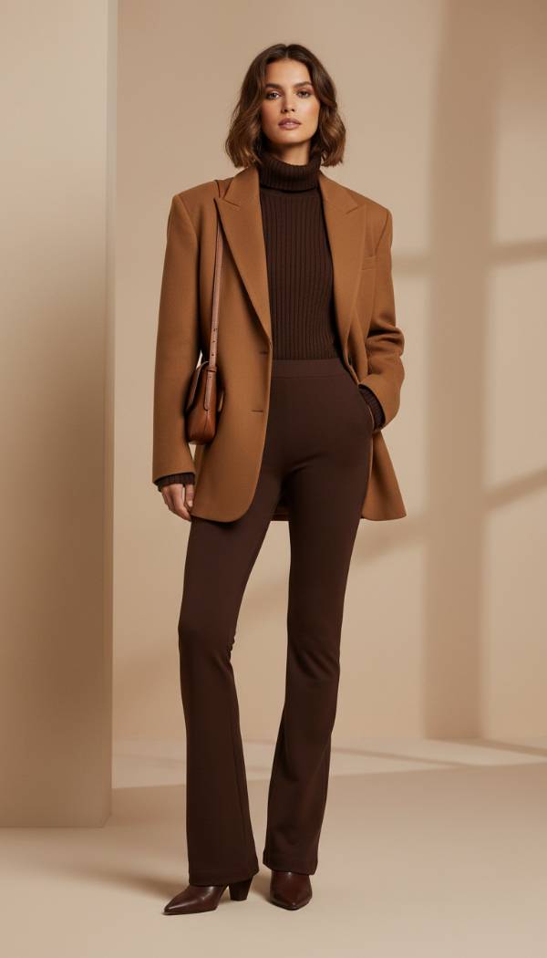 15 Opulent Brown Flare Leggings Outfit Ideas: Elevating Everyday Style