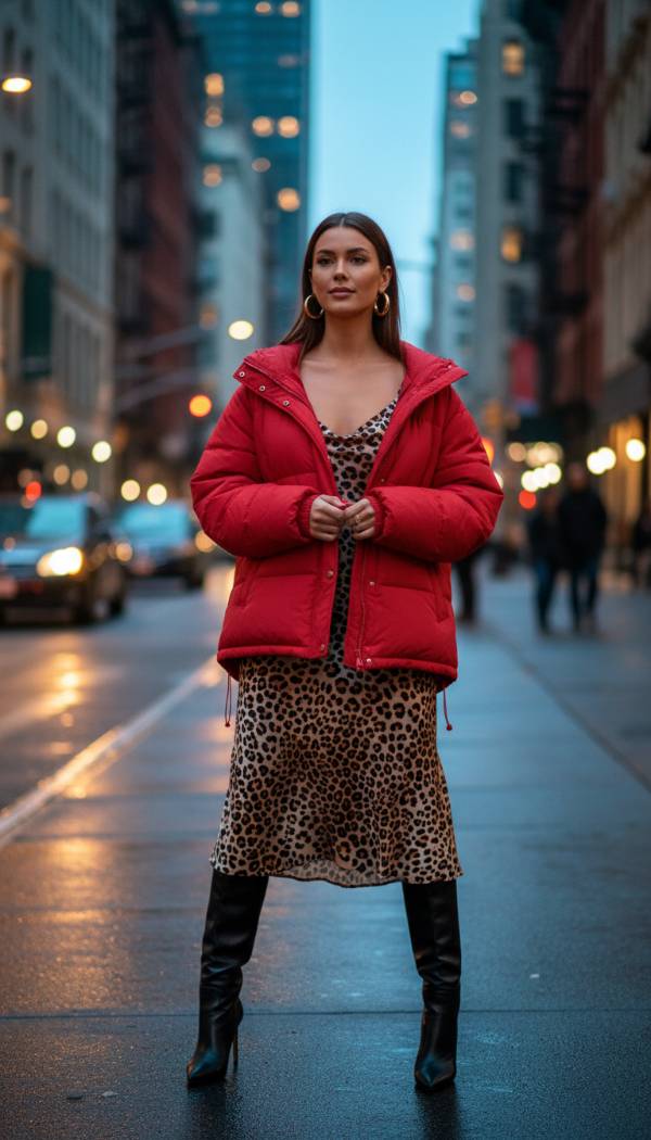 14 Striking Red Puffer Jacket Outfit Ideas: A Vision Of Modern Luxe