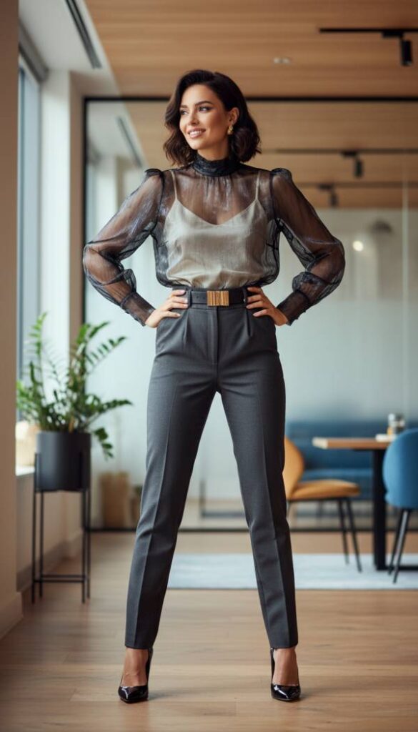 Sheer Organza Blouse