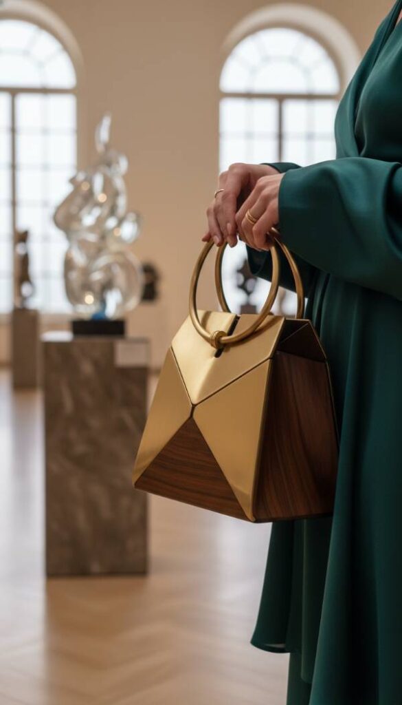 Architectural Top Handle Bag